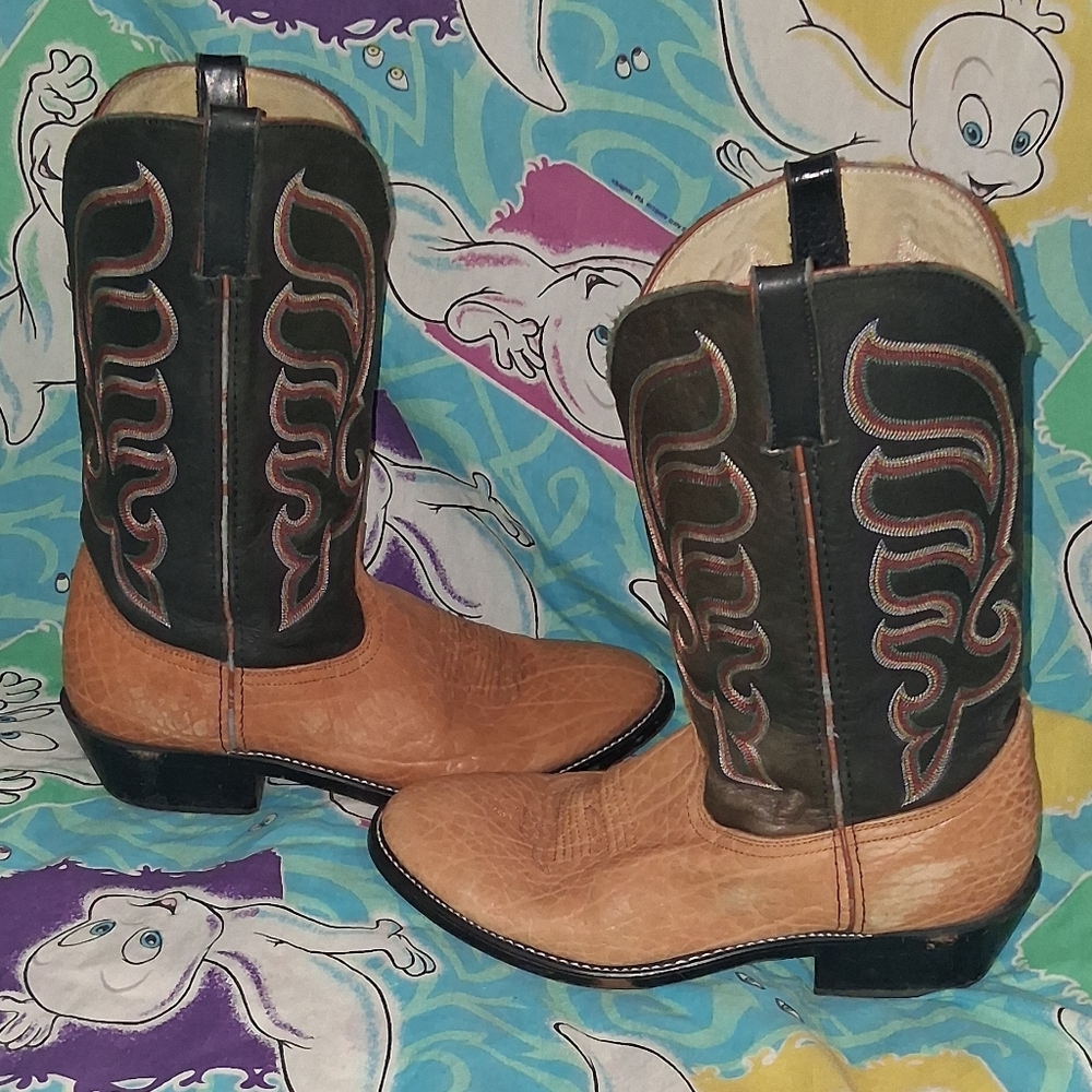 80s Durango Genuine Leather Vintage Cowboy Boots Western Country